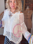 Spring Rainbow Peace Crochet Sweater