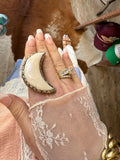 Carved Bone Half Moon Ring