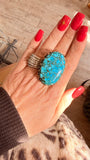 Wild Vein Turquoise Ring — Adjustable