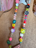 Funky Luxe Necklace by SBC - Light Pink/Yellow Dice