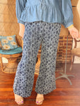 Hippie Daisy Chenille Flower Palazzo Pants