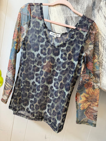 A Rare Bird “Leopard Bee” Mesh Top