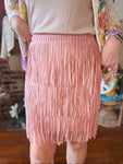 Blush Dusk Fringe Skirt