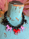 Wild Horse Necklace - Dark Horse (damaged tail)