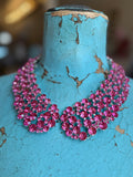 Pink Solid Starlight Collar Crystal Necklace