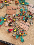 Teal Berry Bloom Kantha Earrings by Gypsy South