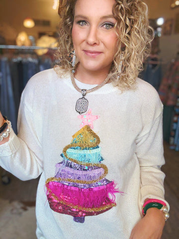 Twinkle Tinsel Tree Sweater