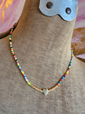 Sweetheart Seed Bead Necklace by Jennifer Thames Originals