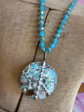 Hippie Chic Wearable Art - Gemstone Peace Necklace I