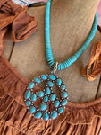 Turquoise Howlite Peace Statement Necklace