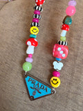 Funky Luxe Necklace by SBC - Lt. Blue/Pink Dice