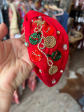 Christmas Ornament Garland Headband - Red
