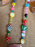 Funky Luxe Necklace by SBC - Lt blue/Purple Dice