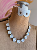 Opal Chunky Crystal Necklace - White or Pink