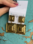 Jennifer Thames Originals – Golden Square Drop Earrings