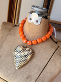 Harvest Chevron Heart Necklace