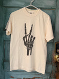 Peace Out Skeleton Graphic Tee - Cream/Black