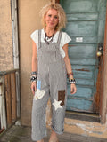 Patchwork Daydream Striped Overalls