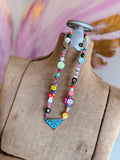 Funky Luxe Necklace by SBC - Lt. Blue/Magenta Dice