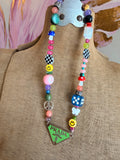Funky Luxe Necklace by SBC - Lime/Blue Dice