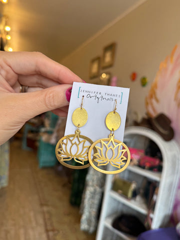 🌸 Lotus Hoop Earrings — Jennifer Thames Originals