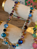 WAFA Blue Multi Flame Crystal Necklace