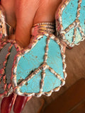 Peace Out Turquoise Slab Ring ATG