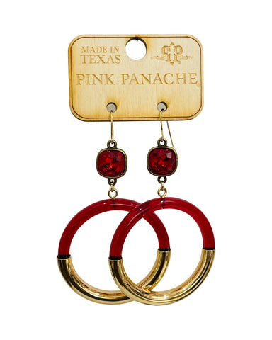 Pink Panache Red Hoop Earrings