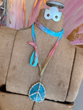Teal Tide Peace Necklace
