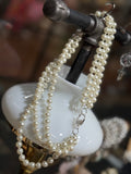 Glamour Trio Pearl Necklace - 2 color clasp options