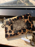 Leopard GG Card Holder Keychain