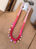 Jade Crystal Raindrop Necklace - 4 Color Options
