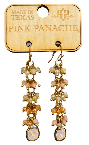 Pink Panache Blush Bead Waterfall Earrings