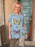 Wings & Wildflowers Tee - Blue Slate