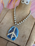 Hippie Chic Wearable Art - Gemstone Peace Necklace G