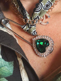 Big Sparkly Heart Safety Pin by Jaded Gypsy (5 colors)