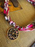 Pink Emojis - Handmade Skinny Scarf Necklace by Jennifer Thames Originals