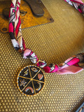 Pink Emojis - Handmade Skinny Scarf Necklace by Jennifer Thames Originals