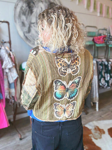 Rare Bird Button Butterfly Top