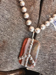 Jasper Peace on Navajo Pearls Necklace