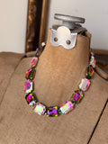 Fire & Ice Emerald Cut Necklace - Gold or Silver