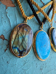 Jennifer Thames Gemstone Pendant Necklace