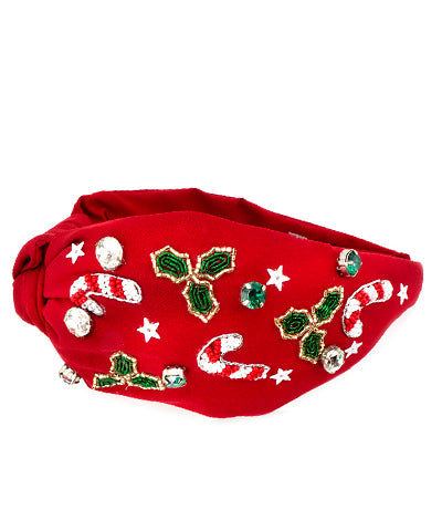 Candy Canes Headband - Red