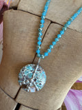 Hippie Chic Wearable Art - Gemstone Peace Necklace I