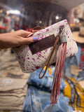 Pink Butterfly Flower Boho Keepsake Convertible Clutch by A Rare Bird