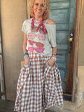Picnic Poetry Gingham Skirt - blue, mocha or black