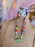 Funky Luxe Necklace by SBC - Lime/Purple Dice