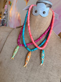 Color Current Gemstone Fish Necklace by Jennifer Thames Originals