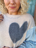 Sweetheart Denim Patch Sweater