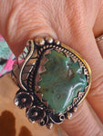 Tibetan Feather Frame Turquoise Ring